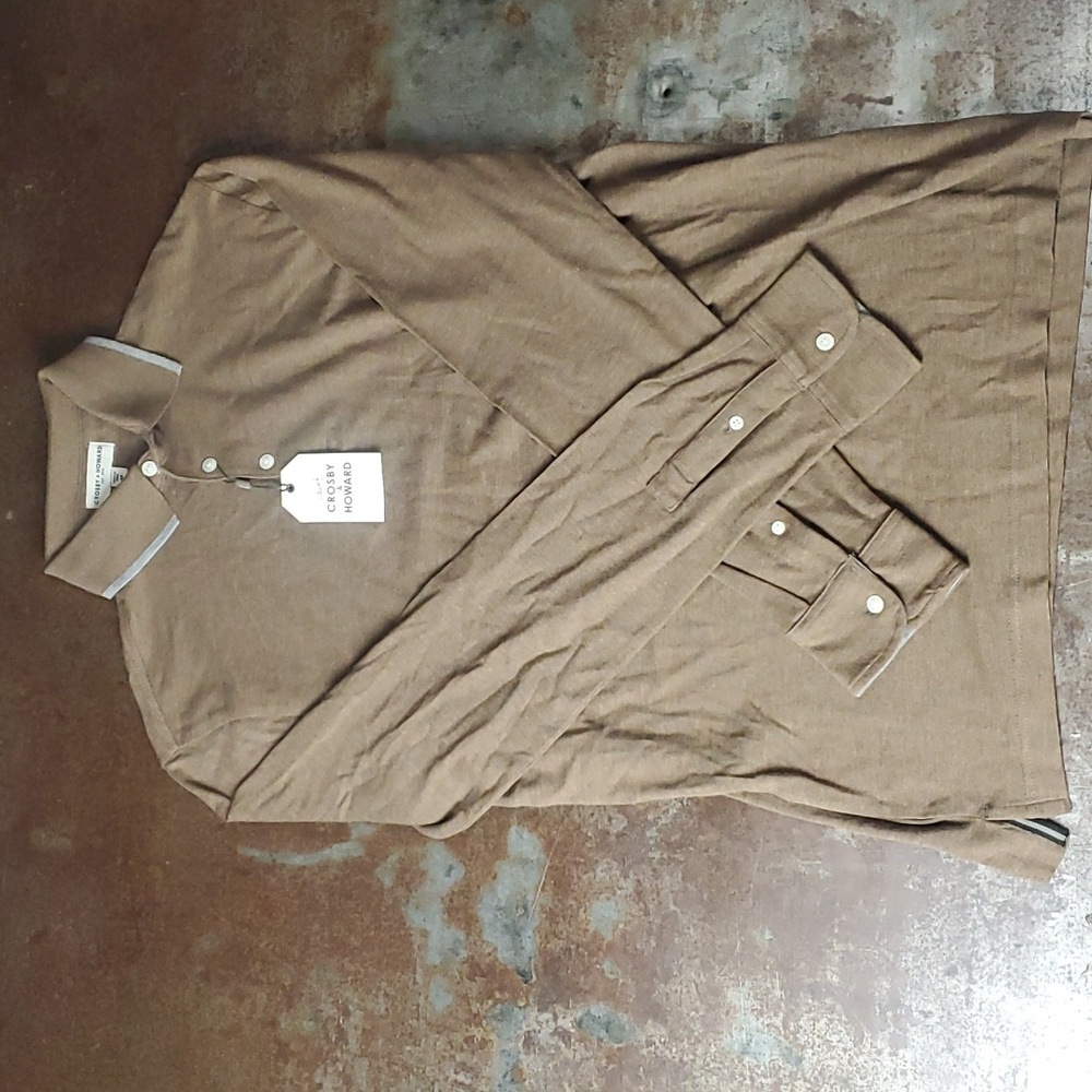 Crosby & Howard brown long sleeve polo in size Medium